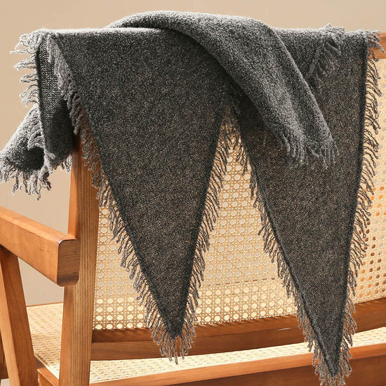 COMOBOCA Women's Fringed Triangle Knit Scarf