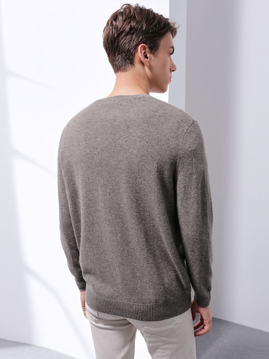 COMOBOCA 100% Cashmere Men's V-Neck Sweater