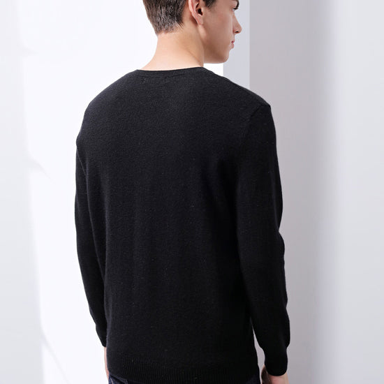 COMOBOCA 100% Cashmere Men's V-Neck Sweater