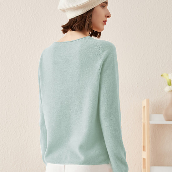 COMOBOCA 100% Cashmere Women's Loose Knit Sweater