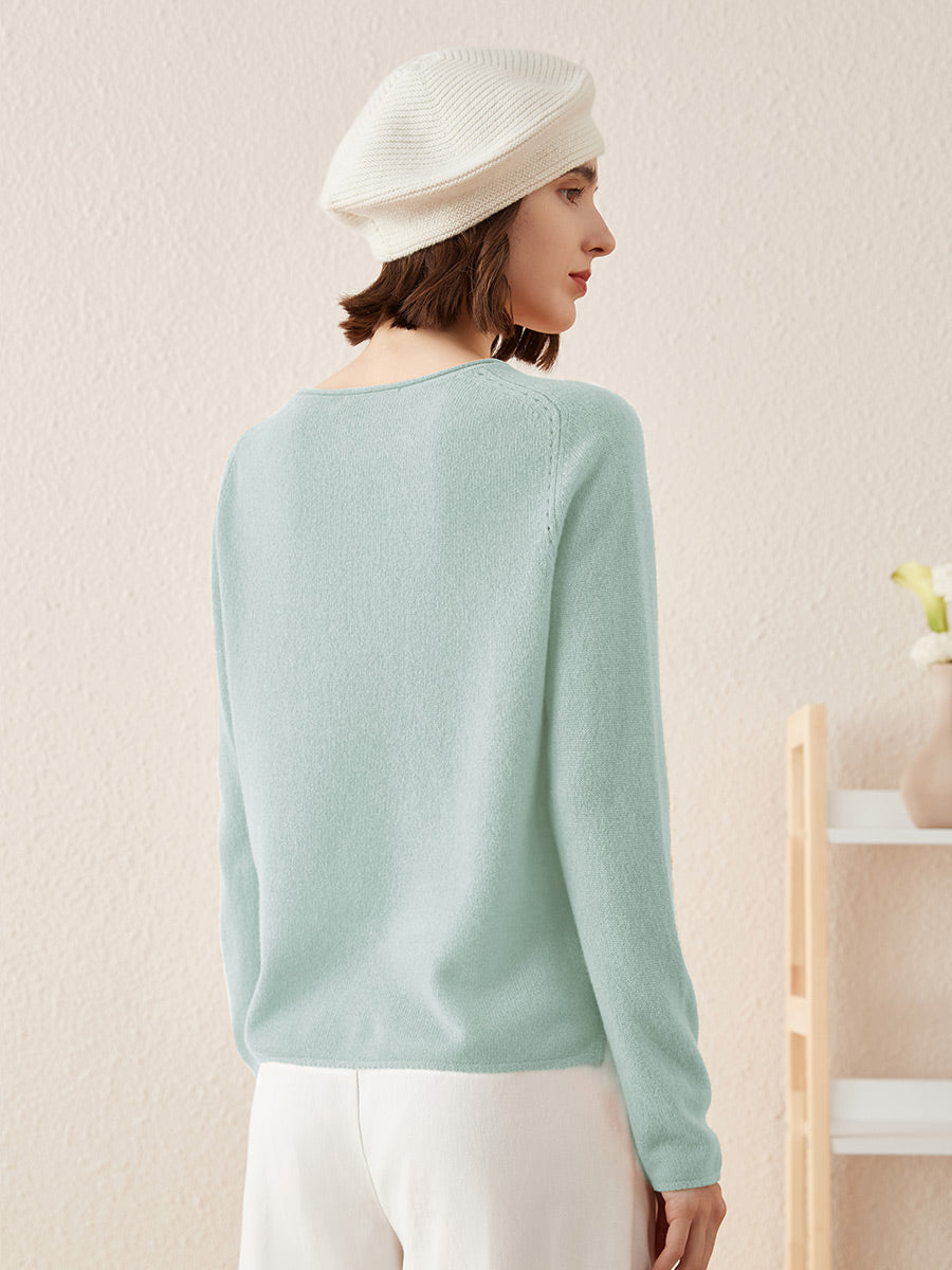 COMOBOCA 100% Cashmere Women's Loose Knit Sweater