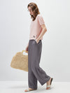 COMOBOCA Women's Floral Lace Trim Knit T-Shirt