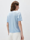 Women's mulberry Silk Knit Top with Patterned Jacquard & U-Neck