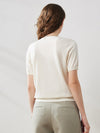 COMOBOCA Women's Lyocell V-Neck Ribbed Knit T-Shirt