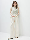 Women's Mock Neck Mulberry Silk Blend Vintage Sleeveless Vest