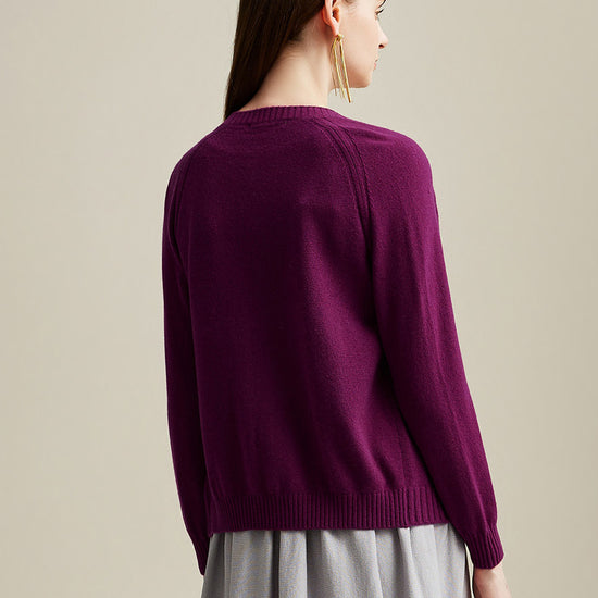 COMOBOCA 100% Cashmere Women's Cable Button Knit Cardigan