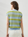 COMOBOCA Women's Striped Knit Polo T-Shirt