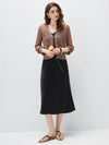 COMOBOCA Women's Linen Lace Knit Tie Front Cardigan