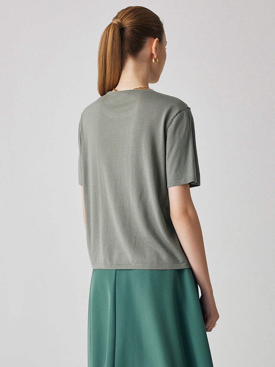 COMOBOCA Women's Soft Knit Short Sleeve T-Shirt