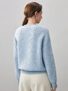 COMOBOCA 100% Cashmere Women's Openwork Knit Round Neck Sweater