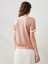COMOBOCA Women's Retro Ringer Cotton Silk T-Shirt