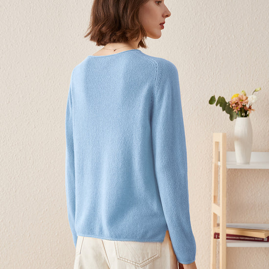 COMOBOCA 100% Cashmere Women's Loose Knit Sweater