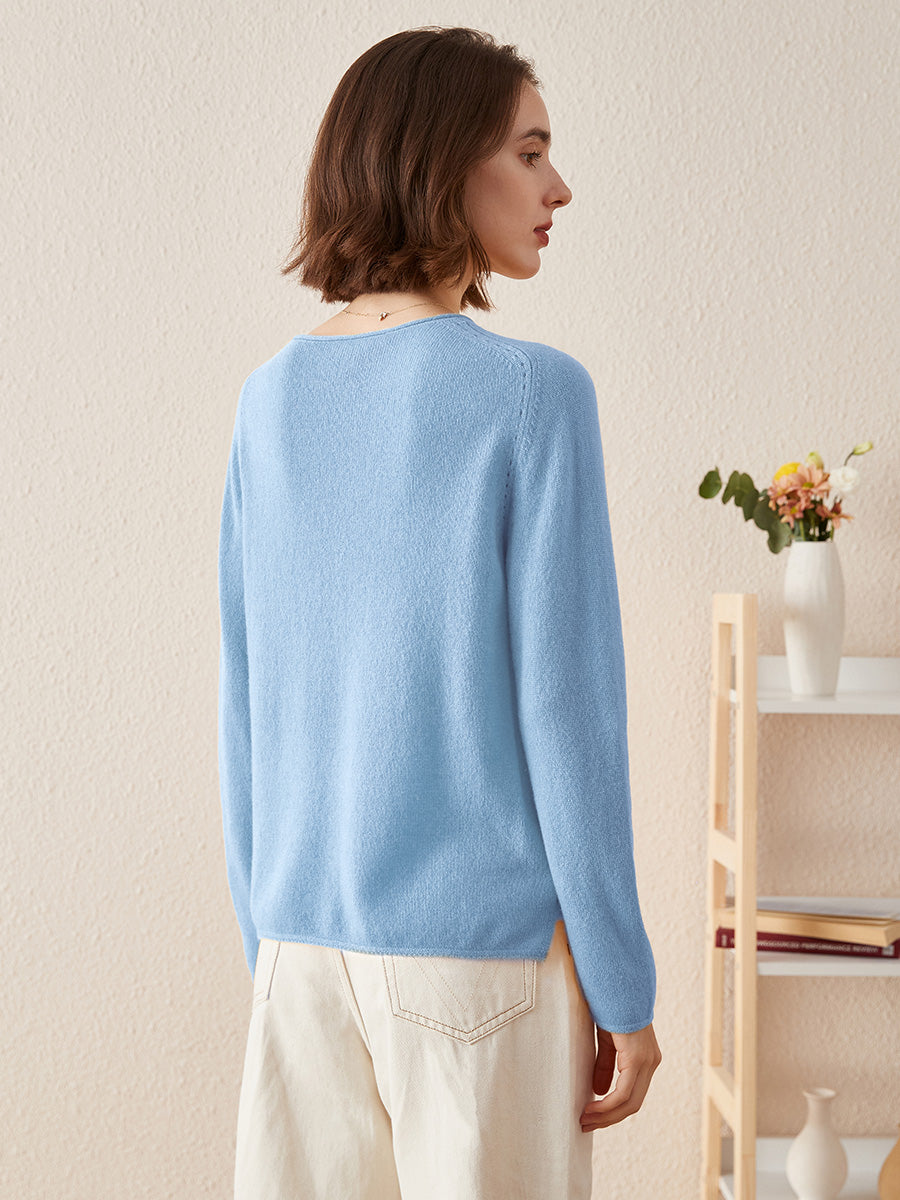 COMOBOCA 100% Cashmere Women's Loose Knit Sweater