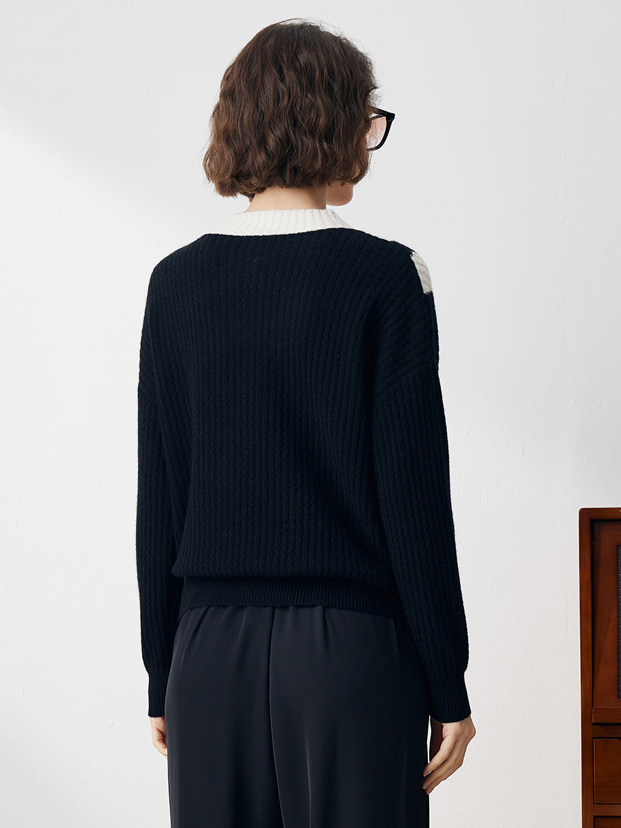 COMOBOCA 100% Cashmere Women's Mock Neck Knit Sweater