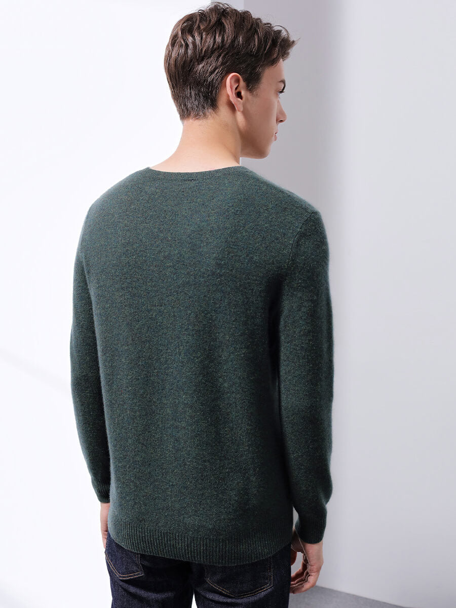 COMOBOCA 100% Cashmere Men's V-Neck Sweater