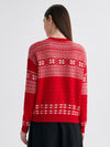 COMOBOCA 100% Cashmere Women's Fair Isle Snowflake Sweater