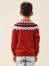 COMOBOCA 100% Wool Kids' Vintage Fair Isle Knit Sweater