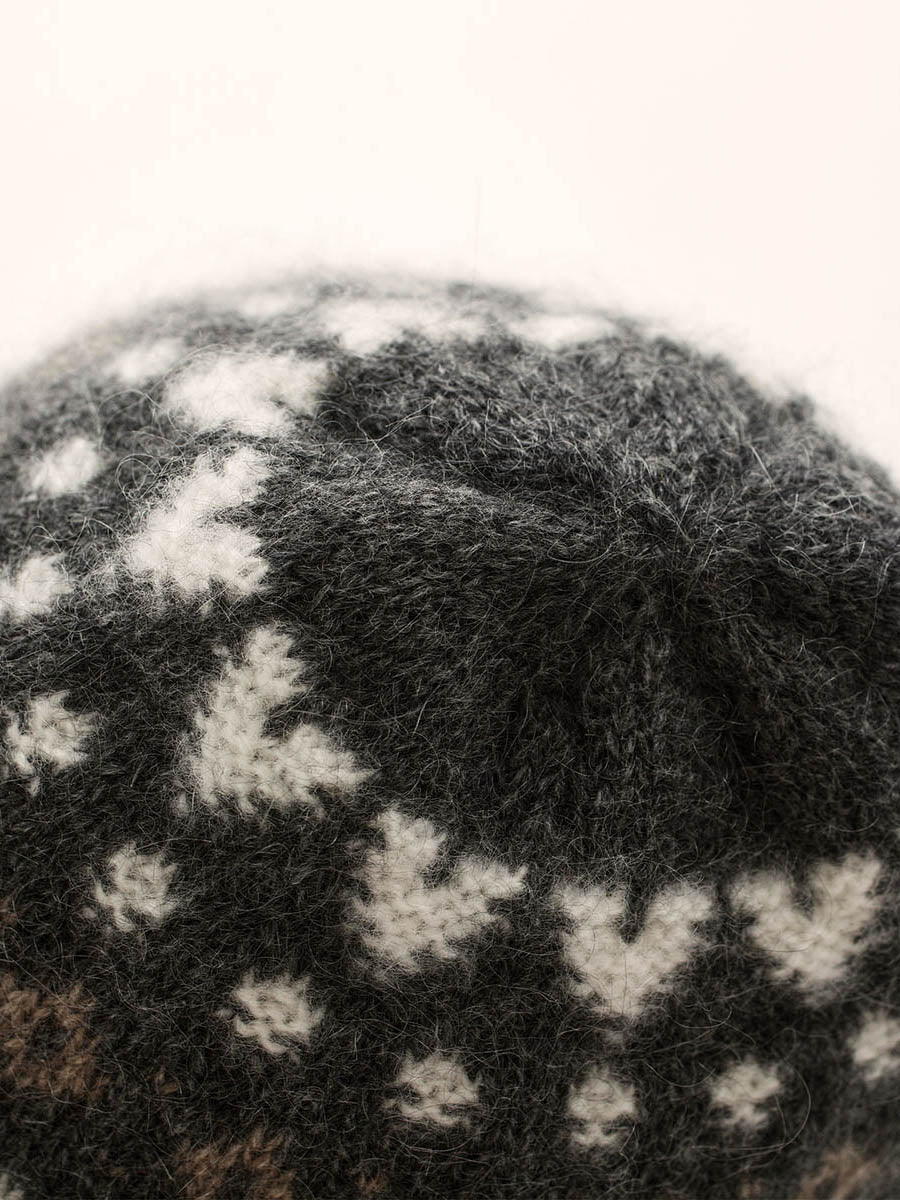 COMOBOCA 100% Cashmere Women's Fair Isle Pattern Knit Beanie