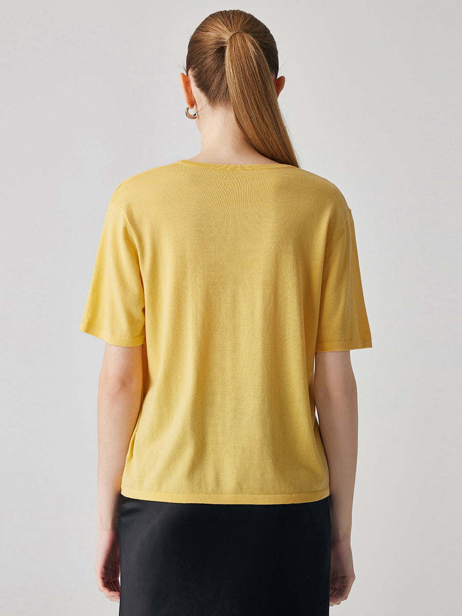 COMOBOCA Women's Soft Knit Short Sleeve T-Shirt