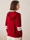 COMOBOCA 100% Cashmere Women's Half Zip Sweater Knit Hoodie