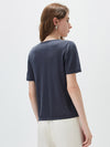 Women's mulberry Silk Knit Top with Patterned Jacquard & U-Neck