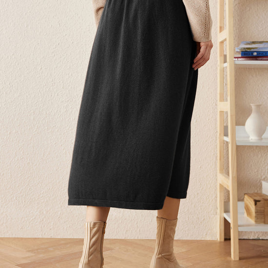 COMOBOCA 100% Cashmere Women's Knit Pleated Skirt