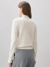 COMOBOCA 100% Wool Women's Ruffled Mock Neck Knit Sweater
