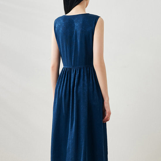 COMOBOCA 100% Mulberry Silk Women's Sleeveless Midi Dress
