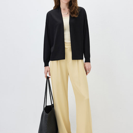 COMOBOCA Women's Open Front Knit Cardigan