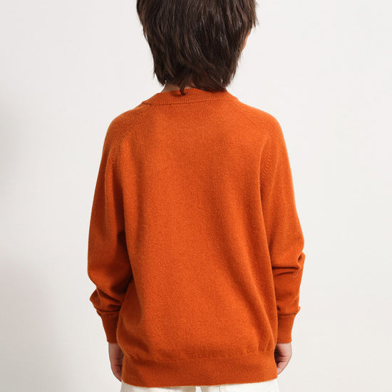 COMOBOCA 100% Wool Kids' Round Neck Plain 100% Sweater