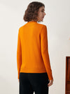 COMOBOCA 100% Cashmere Mock Neck Ribbed Knit Sweater