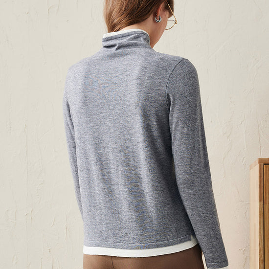 COMOBOCA 100% Wool Women's Lightweight Turtleneck Sweater