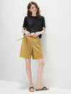 Women's Crew Neck Tonal Jacquard Short Sleeve T-Shirt
