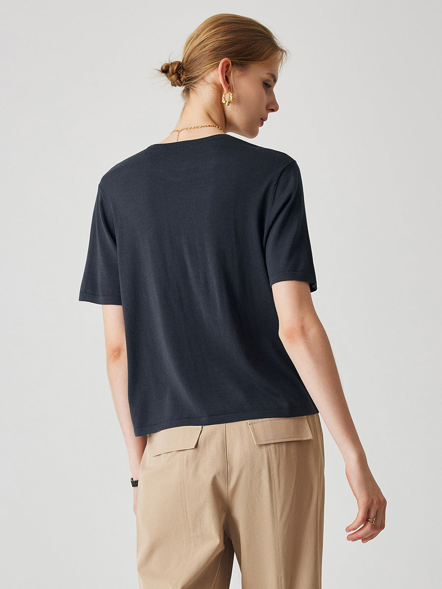 COMOBOCA Women's Soft Knit Short Sleeve T-Shirt