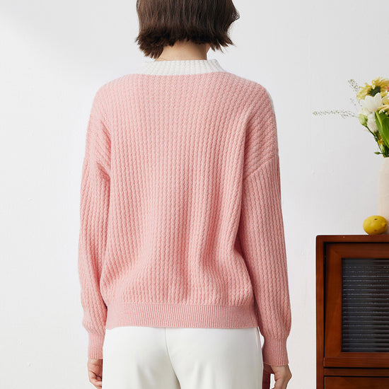 COMOBOCA 100% Cashmere Women's Mock Neck Knit Sweater