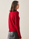 COMOBOCA 100% Cashmere Mock Neck Ribbed Knit Sweater