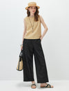 Women's Mock Neck Mulberry Silk Blend Vintage Sleeveless Vest