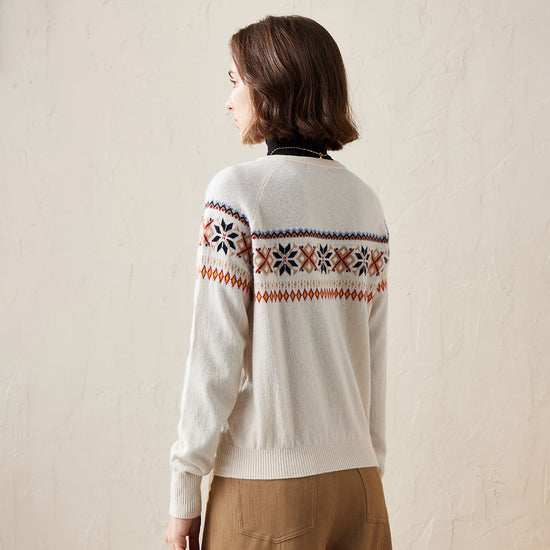 COMOBOCA 100% Cashmere Cozy Nordic Inspired Cardigan