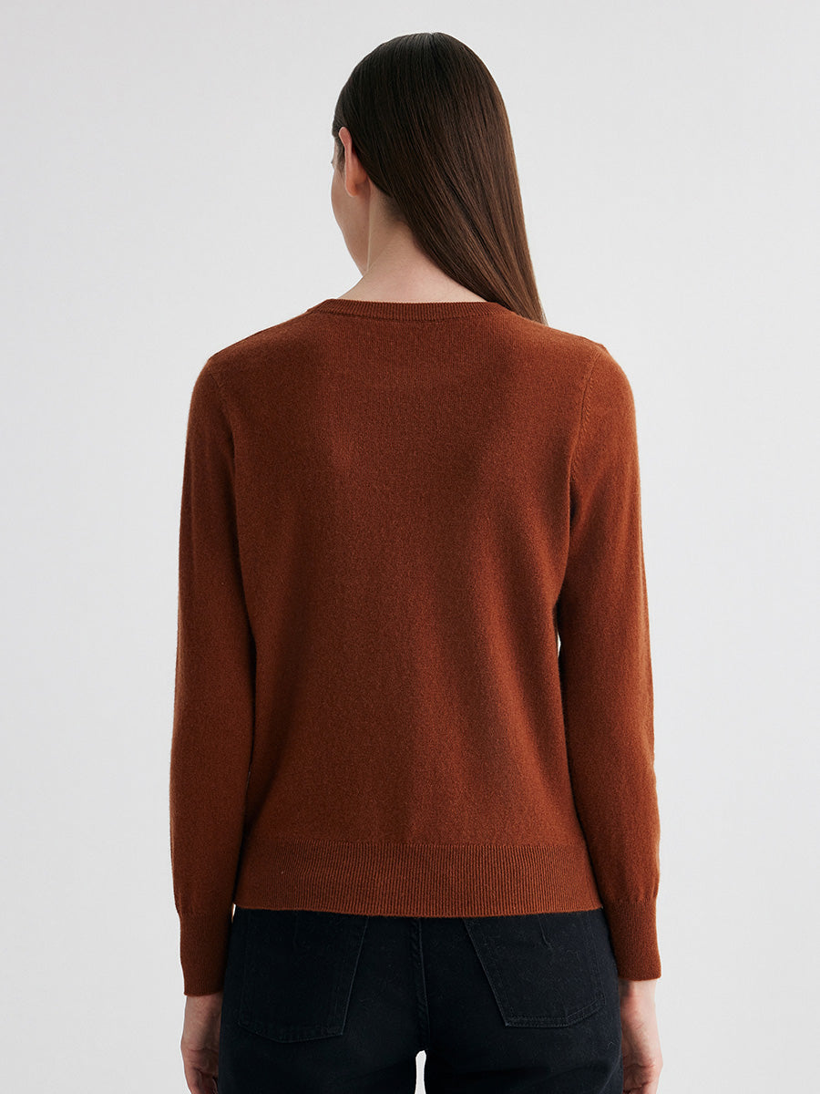 COMOBOCA 100% Cashmere Women's Round Neck Sweater