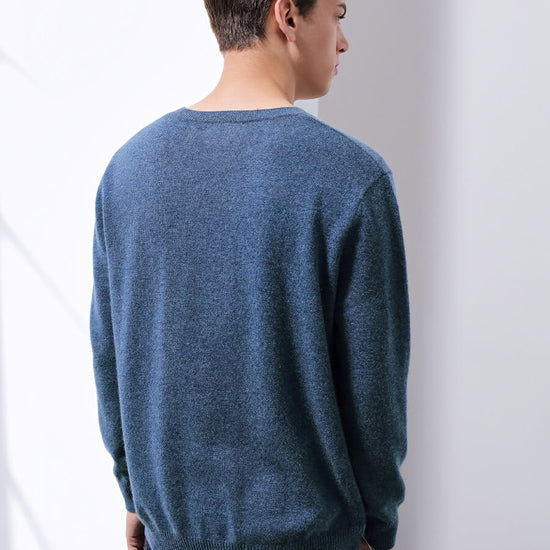 COMOBOCA 100% Cashmere Men's V-Neck Sweater