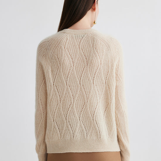 COMOBOCA 100% Cashmere Women's Cable Knit Sweater