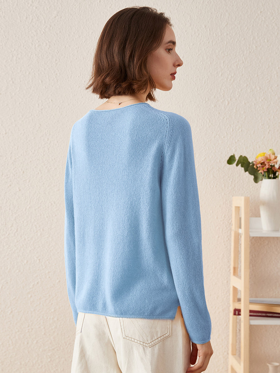 COMOBOCA 100% Cashmere Women's Loose Knit Sweater