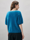 COMOBOCA Women's Wool Seamless Brushed Half Sleeve Knit Sweater