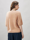 COMOBOCA Women's Wool Seamless Brushed Half Sleeve Knit Sweater
