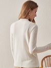 COMOBOCA 100% Cashmere Mock Neck Ribbed Knit Sweater