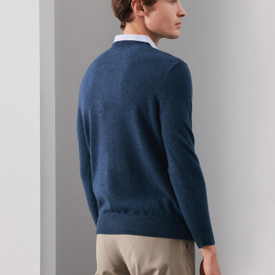 COMOBOCA 100% Cashmere Men's V-Neck Sweater
