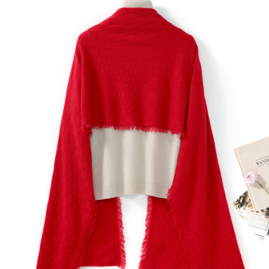 COMOBOCA 100% Cashmere Fringe Solid Color Shawl Scarf