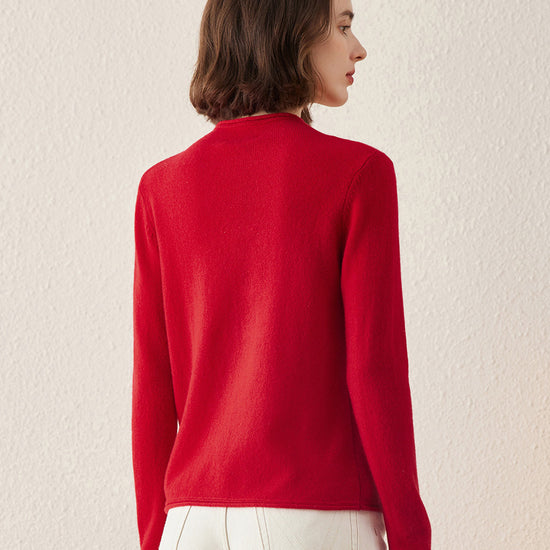 COMOBOCA 100% Cashmere Women's Round Neck Knit sweater