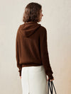 COMOBOCA 100% Cashmere Women's Ribbed Zip Knit Cardigan Hoodie