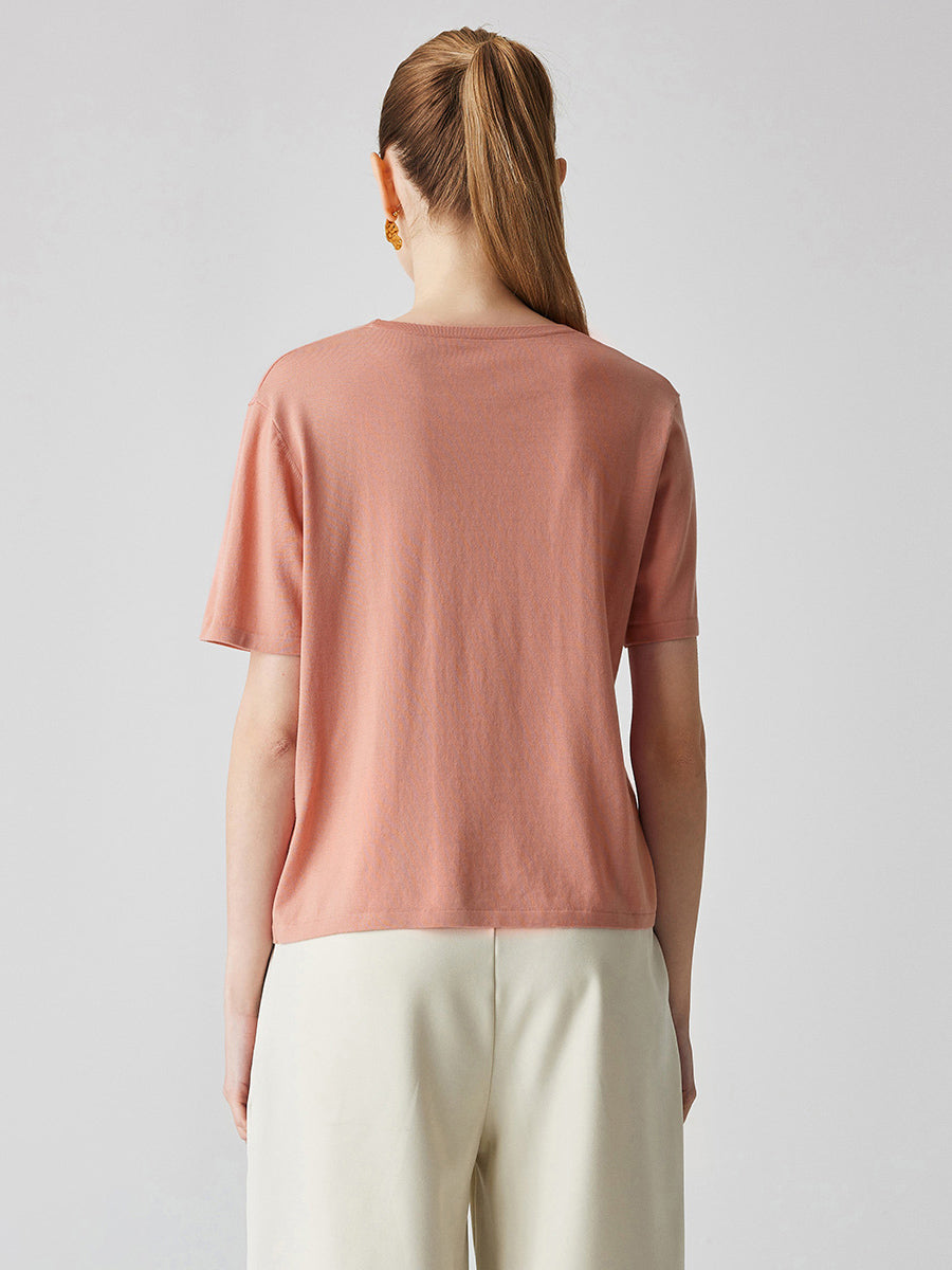 COMOBOCA Women's Soft Knit Short Sleeve T-Shirt
